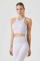 Jerf-Palmi Kendinden Desenli Yuvarlak Yaka Kaplı Bra Açık Mor-Spor Sütyeni-2-Milagron.com