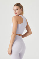 Jerf-Palmi Kendinden Desenli Yuvarlak Yaka Kaplı Bra Açık Mor-Spor Sütyeni-4-Milagron.com