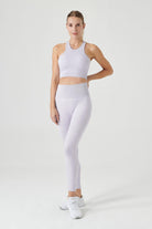 Jerf-Palmi Melanj Desenli Yüksek Bel Tayt Açık Mor-Tayt-1-Milagron.com