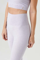 Jerf-Palmi Melanj Desenli Yüksek Bel Tayt Açık Mor-Tayt-2-Milagron.com