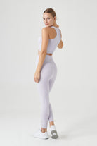 Jerf-Palmi Melanj Desenli Yüksek Bel Tayt Açık Mor-Tayt-4-Milagron.com