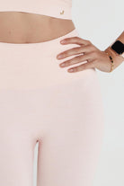 Jerf-Palmi Melanj Desenli Yüksek Bel Tayt Açık Pembe-Tayt-2-Milagron.com