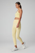 Jerf-Palmi Melanj Desenli Yüksek Bel Tayt Sarı-Tayt-3-Milagron.com