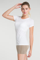 Jerf-Pasto Bisiklet Yaka Ultra Hafif T Shirt Beyaz-T-shirt-3-Milagron.com