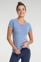 Jerf-Pasto Bisiklet Yaka Ultra Hafif T Shirt Mavi-T-shirt-1-Milagron.com