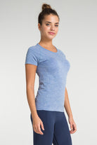 Jerf-Pasto Bisiklet Yaka Ultra Hafif T Shirt Mavi-T-shirt-3-Milagron.com