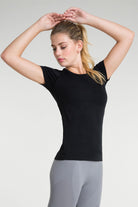 Jerf-Pasto Bisiklet Yaka Ultra Hafif T Shirt Siyah-T-shirt-3-Milagron.com