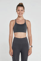 Jerf-Pine Ayarlanabilir İnce Askılı Bra Antrasit-Spor Sütyeni-2-Milagron.com