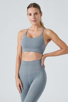 Jerf-Pine Ayarlanabilir İnce Askılı Bra Gri-Spor Sütyeni-2-Milagron.com