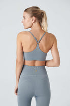 Jerf-Pine Ayarlanabilir İnce Askılı Bra Gri-Spor Sütyeni-4-Milagron.com