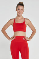Jerf-Pine Ayarlanabilir İnce Askılı Bra Kırmızı-Spor Sütyeni-2-Milagron.com