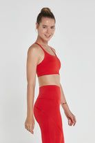 Jerf-Pine Ayarlanabilir İnce Askılı Bra Kırmızı-Spor Sütyeni-3-Milagron.com