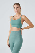 Jerf-Pine Ayarlanabilir İnce Askılı Bra Natural Yeşil-Spor Sütyeni-1-Milagron.com