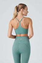 Jerf-Pine Ayarlanabilir İnce Askılı Bra Natural Yeşil-Spor Sütyeni-3-Milagron.com