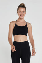 Jerf-Pine Ayarlanabilir İnce Askılı Bra Siyah-Spor Sütyeni-2-Milagron.com