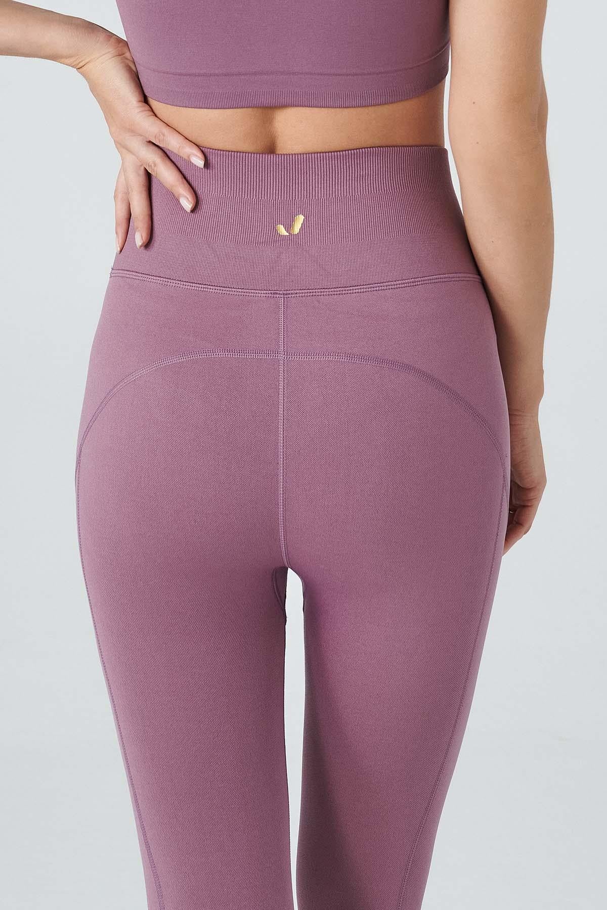 Jerf-Pine Yüksek Bel & Toparlayıcı Tayt Pastel Lila-Tayt-4-Milagron.com