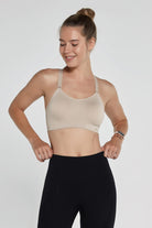 Jerf-Utica Yumuşak & Esnek Yapılı Kaplı Spor Sütyeni Bej-Spor Sütyeni-1-Milagron.com