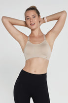 Jerf-Utica Yumuşak & Esnek Yapılı Kaplı Spor Sütyeni Bej-Spor Sütyeni-2-Milagron.com