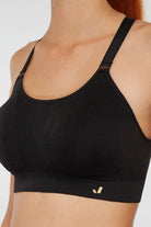 Jerf-Utica Yumuşak & Esnek Yapılı Kaplı Spor Sütyeni Siyah-Spor Sütyeni-2-Milagron.com