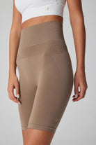 Jerf-Vella Yüksek Bel Konfor Biker Tayt Kahverengi-Tayt-2-Milagron.com