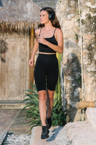 Jerf-Vella Yüksek Bel Konfor Biker Tayt Siyah-Tayt-1-Milagron.com