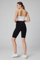 Jerf-Vella Yüksek Bel Konfor Biker Tayt Siyah-Tayt-4-Milagron.com