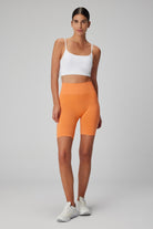 Jerf-Vella Yüksek Bel Konfor Biker Tayt Turuncu-Tayt-1-Milagron.com