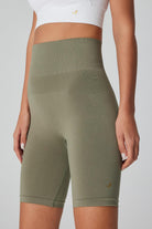 Jerf-Vella Yüksek Bel Konfor Biker Tayt Yeşil-Tayt-2-Milagron.com