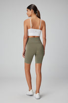 Jerf-Vella Yüksek Bel Konfor Biker Tayt Yeşil-Tayt-4-Milagron.com