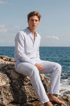 Aeron Erkek Pantolon | Lonse Linen | Krem-Toprak & Krem-Mavi Taş | S-M / L-XL