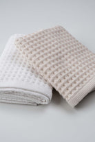 Aqua Line Waffle Yüz Havlusu Seti | Krem & Beyaz | %100 Pamuk | 50x90 cm