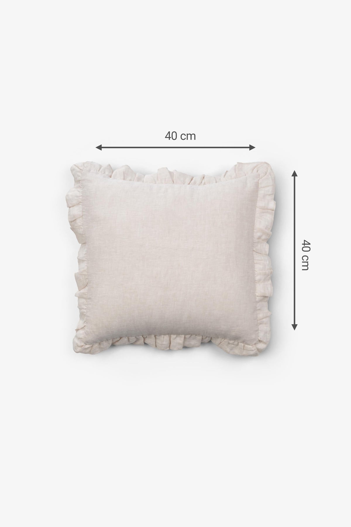 Lona Keten Fırfırlı Kırlent Kılıfı 2'li 40x40