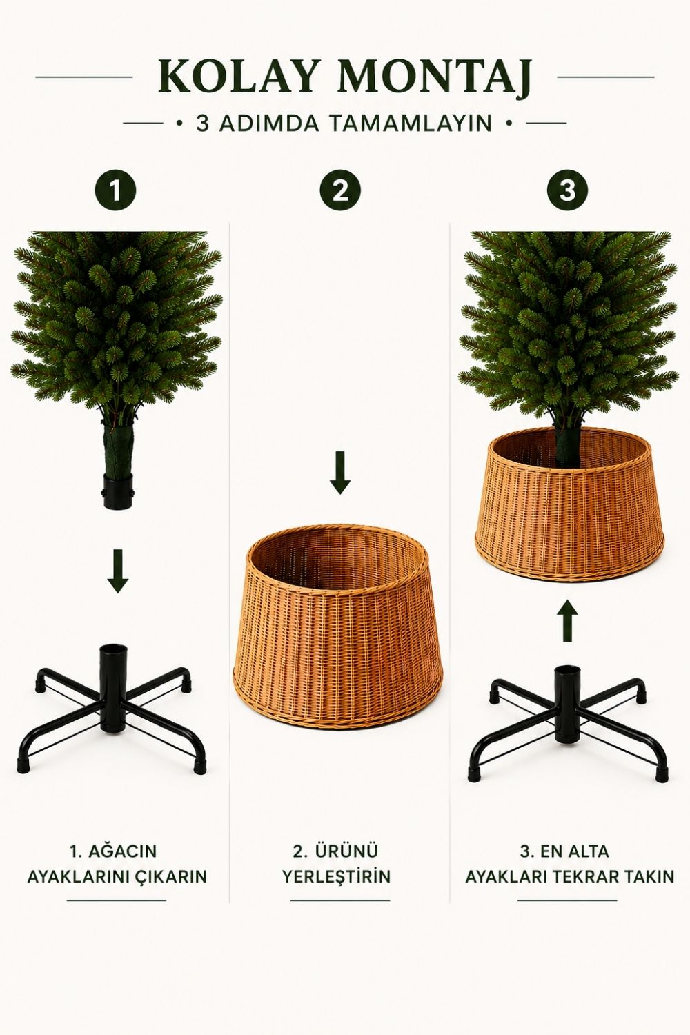 Rattan Noel Çam Ağacı Ayaklığı - 11