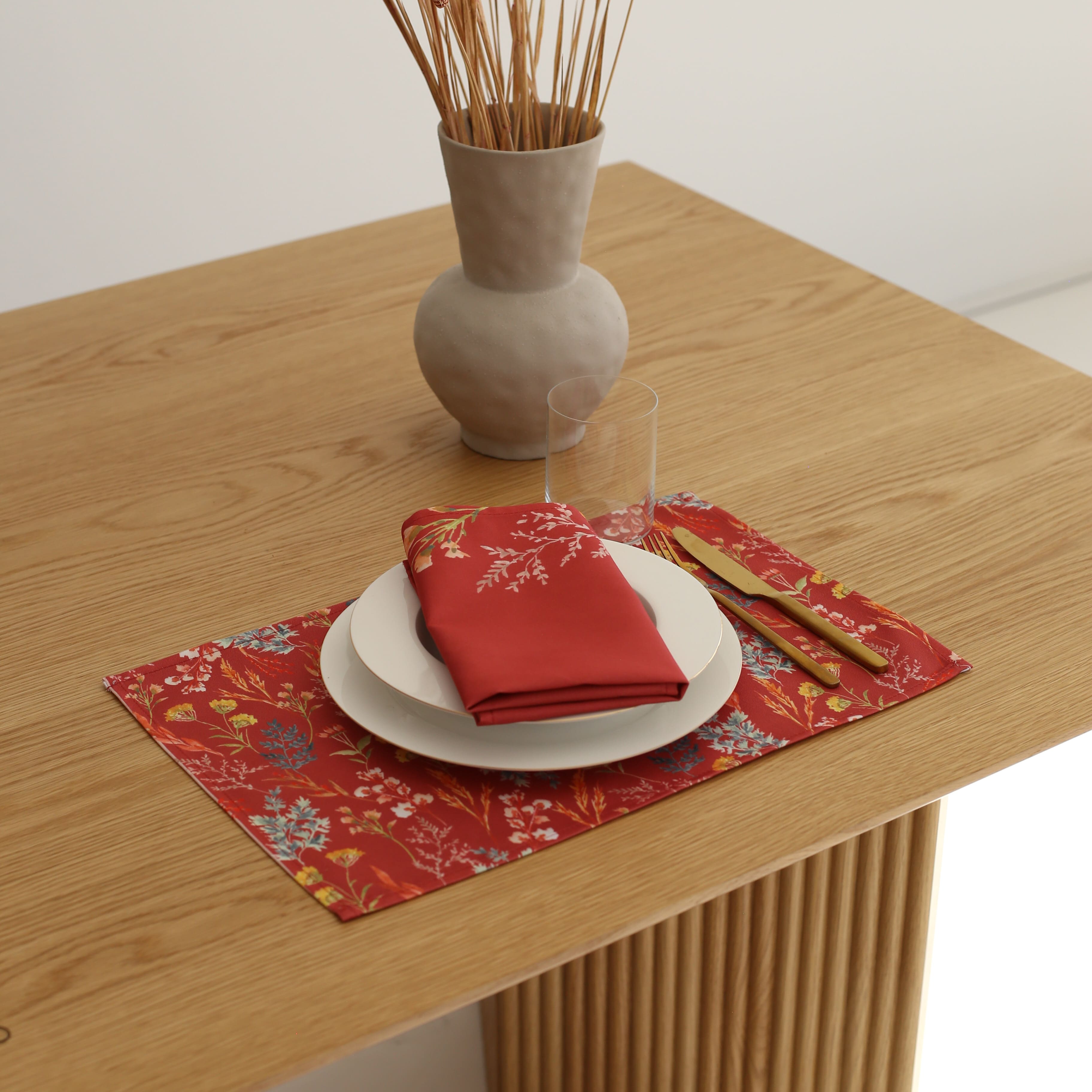 KM Home Collection-2'li Set Bahar Bahçesi Temalı Amerikan Servis-Sunum Aksesuarları-4-Milagron.com