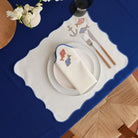 KM Home Collection-2'li Set Balık İşlemeli Pamuk Amerikan Servis-Sunum Aksesuarları-2-Milagron.com