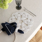 KM Home Collection-2'li Set Beyaz Halat Düğümlü Peçetelik-Peçete-4-Milagron.com