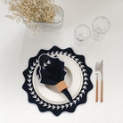 KM Home Collection-2'li Set Beyaz Yaprak İşlemeli Keten Peçete-Peçete-2-Milagron.com