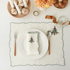 KM Home Collection-2'li Set Çam Ağacı İşlemeli Keten Peçete-Peçete-1-Milagron.com