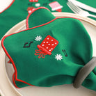 KM Home Collection-2'li Set Hediye İşlemeli Yeşil Peçete-Peçete-3-Milagron.com