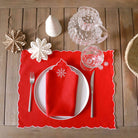 KM Home Collection-2'li Set Kar Tanesi İşlemeli Pamuk Amerikan Servis-Sunum Aksesuarları-1-Milagron.com