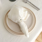 KM Home Collection-2'li Set Kristal Çiçek Motifli Peçetelik-Peçete-1-Milagron.com