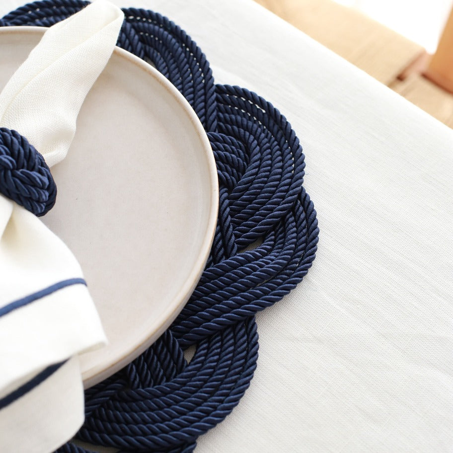 KM Home Collection-2'li Set Lacivert Halatlı Amerikan Servis-Sunum Aksesuarları-5-Milagron.com