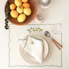 KM Home Collection-2'li Set Limon İşlemeli Keten Peçete-Peçete-2-Milagron.com