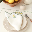 KM Home Collection-2'li Set Limon İşlemeli Keten Peçete-Peçete-4-Milagron.com