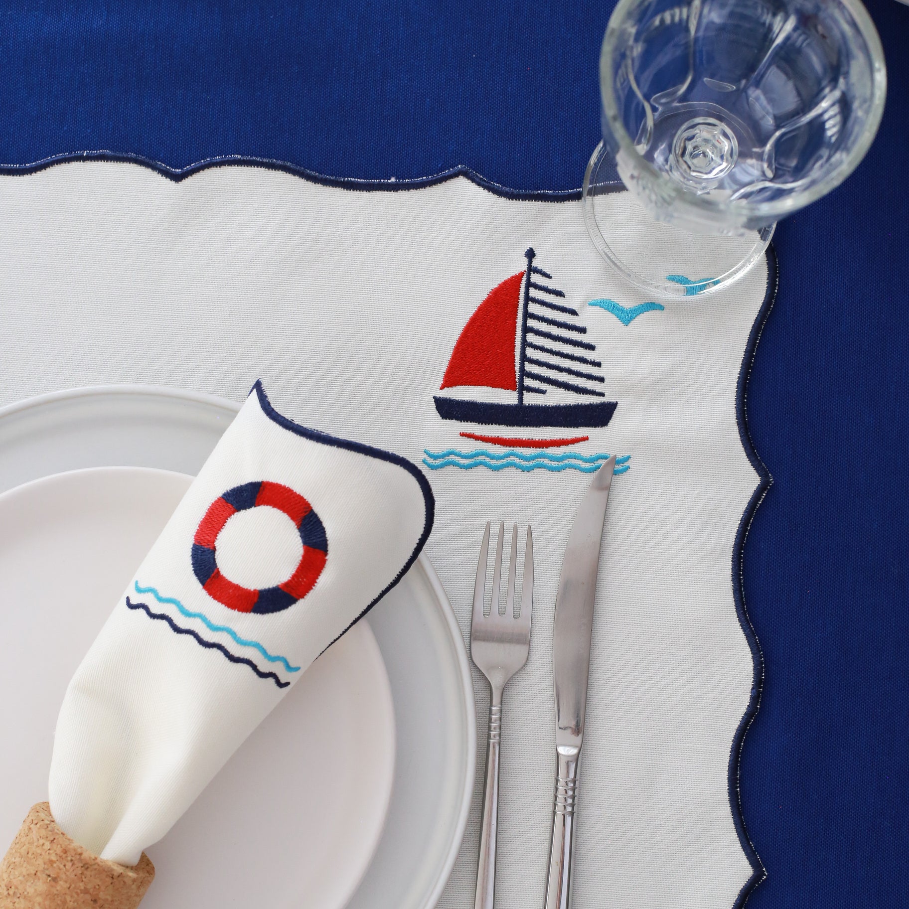 KM Home Collection-2'li Set Navigare Pamuk Peçete-Peçete-2-Milagron.com