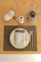 KM Home Collection-2'li Set Oliva Keten Peçete-Sunum Aksesuarları-1-Milagron.com