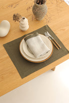 KM Home Collection-2'li Set Oliva Keten Peçete-Sunum Aksesuarları-5-Milagron.com