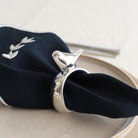 KM Home Collection-2'li Set Set Gümüş Kaplama Kuş Temalı Peçetelik-Peçete-3-Milagron.com