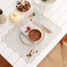 KM Home Collection-2'li Set Sincap İşlemeli Keten Amerikan Servis-Sunum Aksesuarları-4-Milagron.com