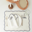 KM Home Collection-2'li Set Tekne İşlemeli Keten Amerikan Servis-Sunum Aksesuarları-1-Milagron.com